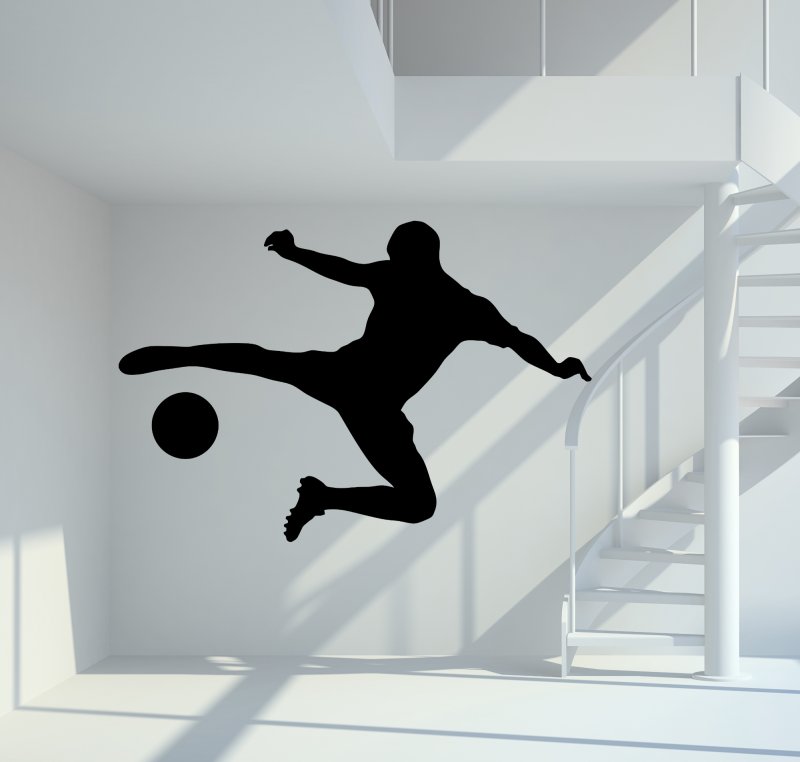 10011 Fußball Silhouette Wandtattoo